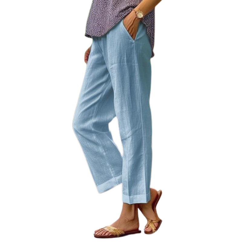 Azaria - Pantalon droit taille haute avec poches fonctionnelles