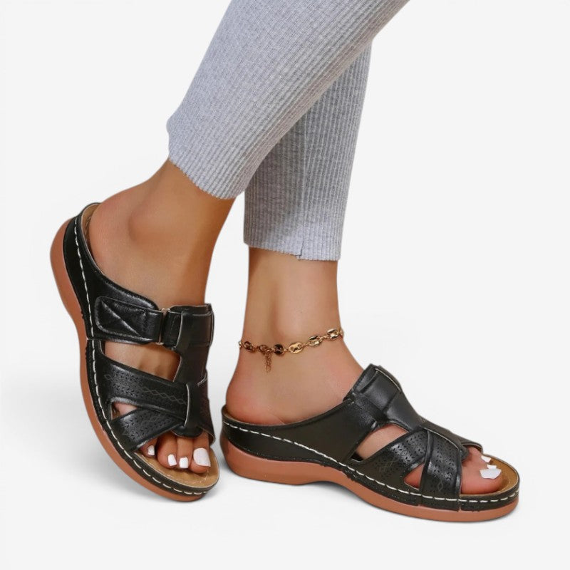 Women’s Wedge Sandals with Open Toe and Adjustable Strap