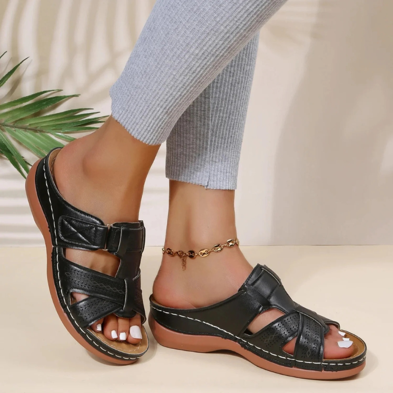 Women’s Wedge Sandals with Open Toe and Adjustable Strap