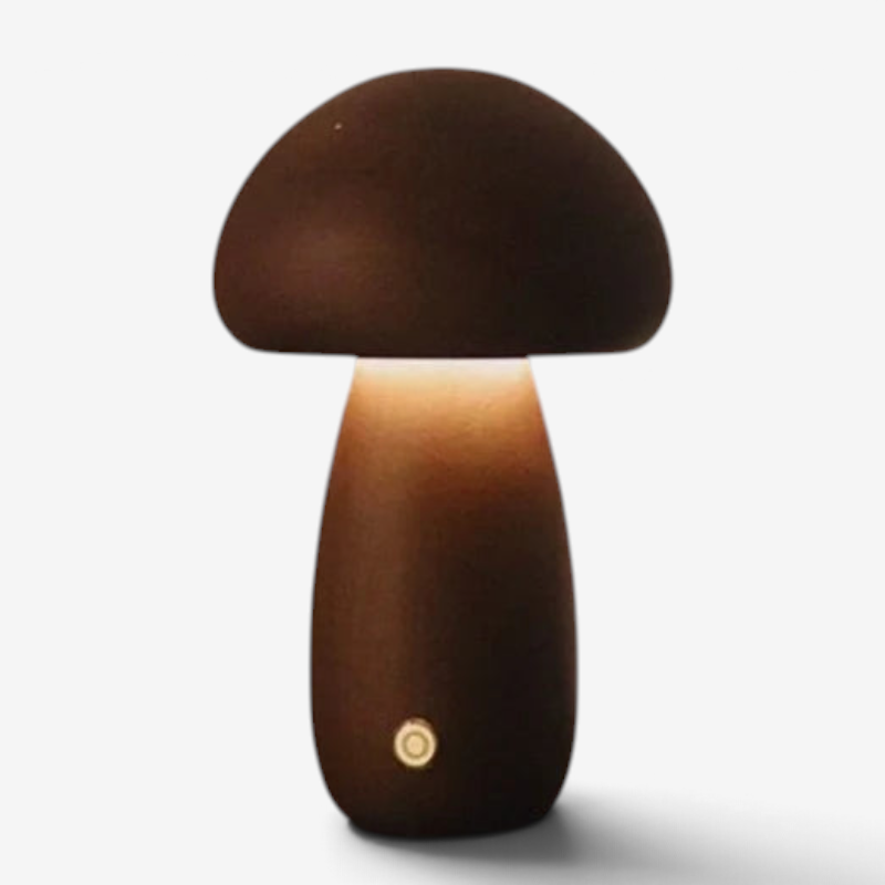 Mushwood - Lámpara de mesa de madera con diseño de seta