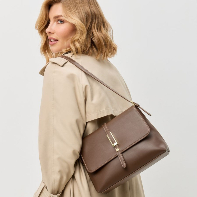 Olive – Sac à bandoulière avec plusieurs compartiments zippés