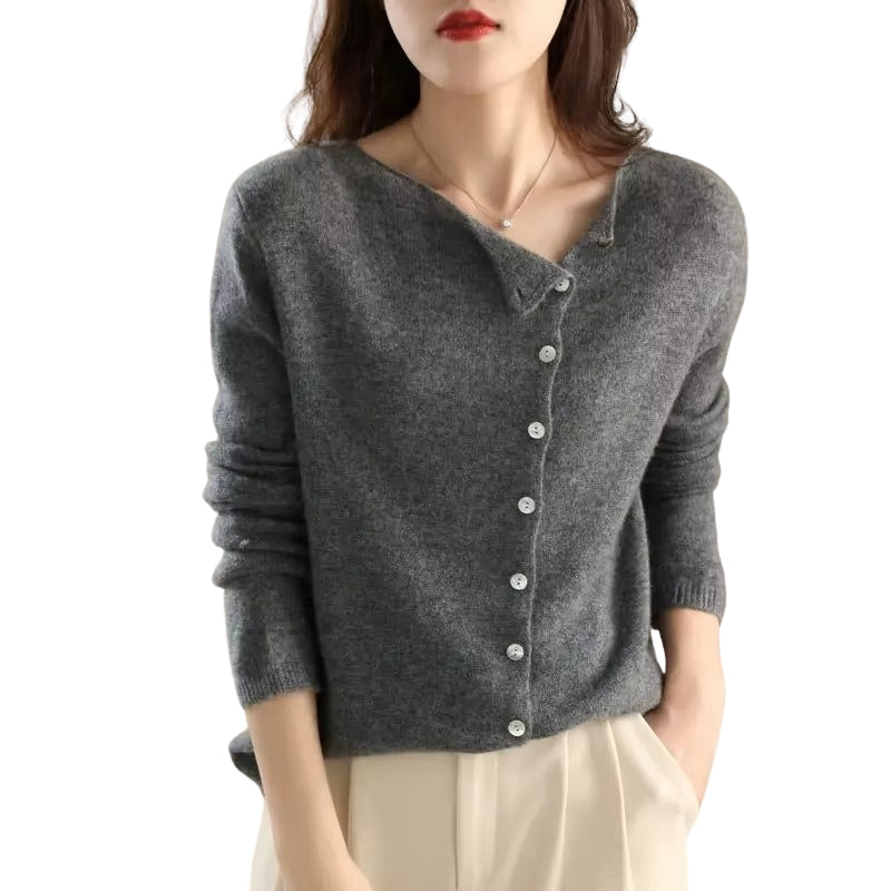 Helena – Elegant sweater with buttons and long sleeves