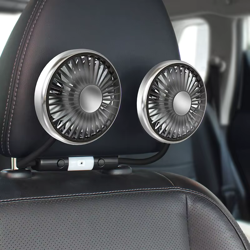 Ventilateur de voiture USB avec têtes rotatives doubles