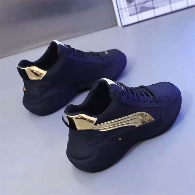 StepEase – Sneakers met Ronde Neus Slip On Ontwerp en Vetersluiting