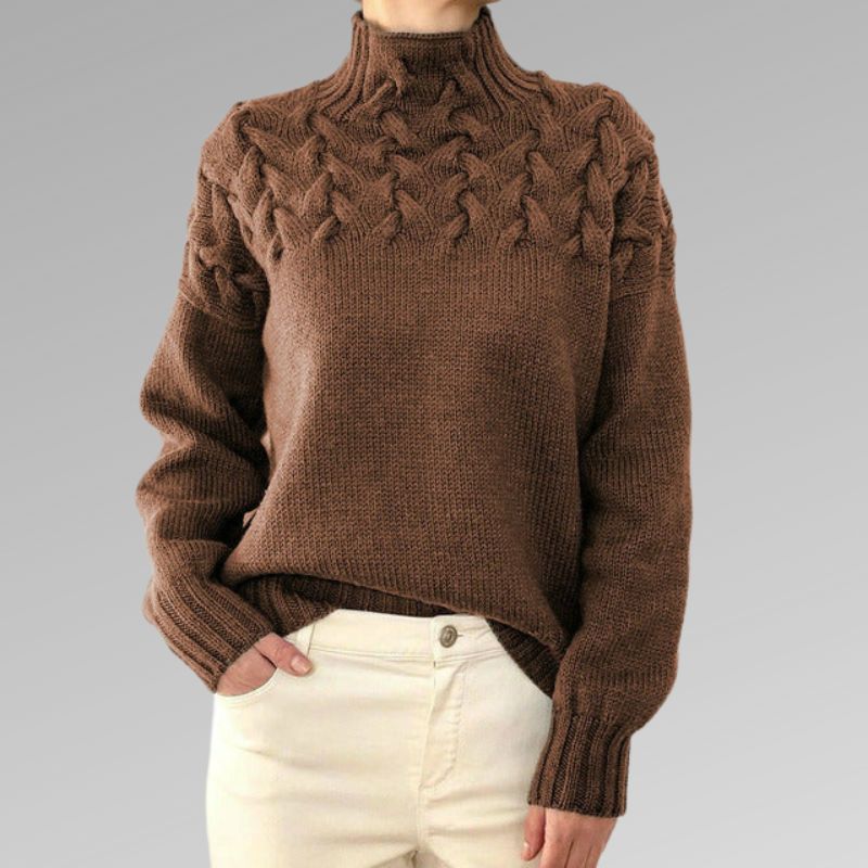 Anna - Classic cable-knit turtleneck for ultimate comfort