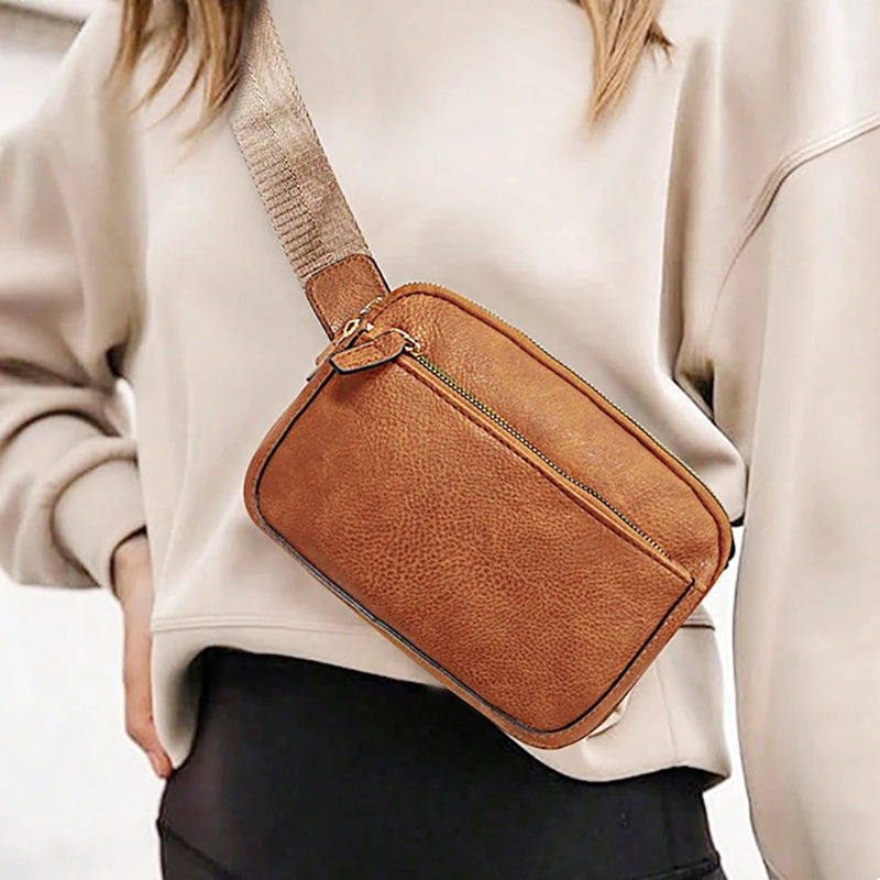 Charlotte - Lehká crossbody taška s několika kapsami na zip a nastavitelnými popruhy