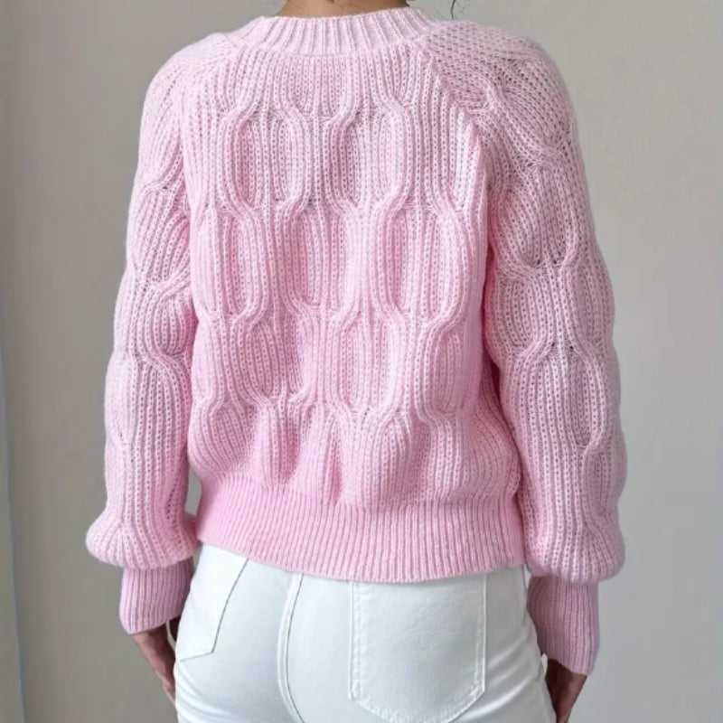 Amelia – Long Sleeve V-neck cardigan with bow