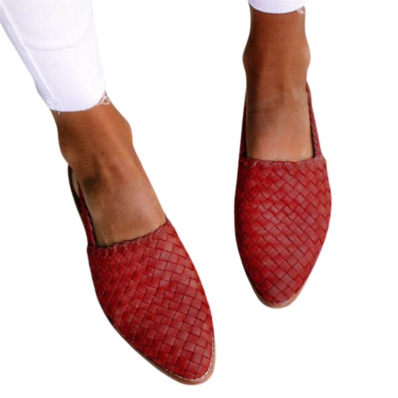 Elena – Pantofi slingback slip-on cu design texturat împletit