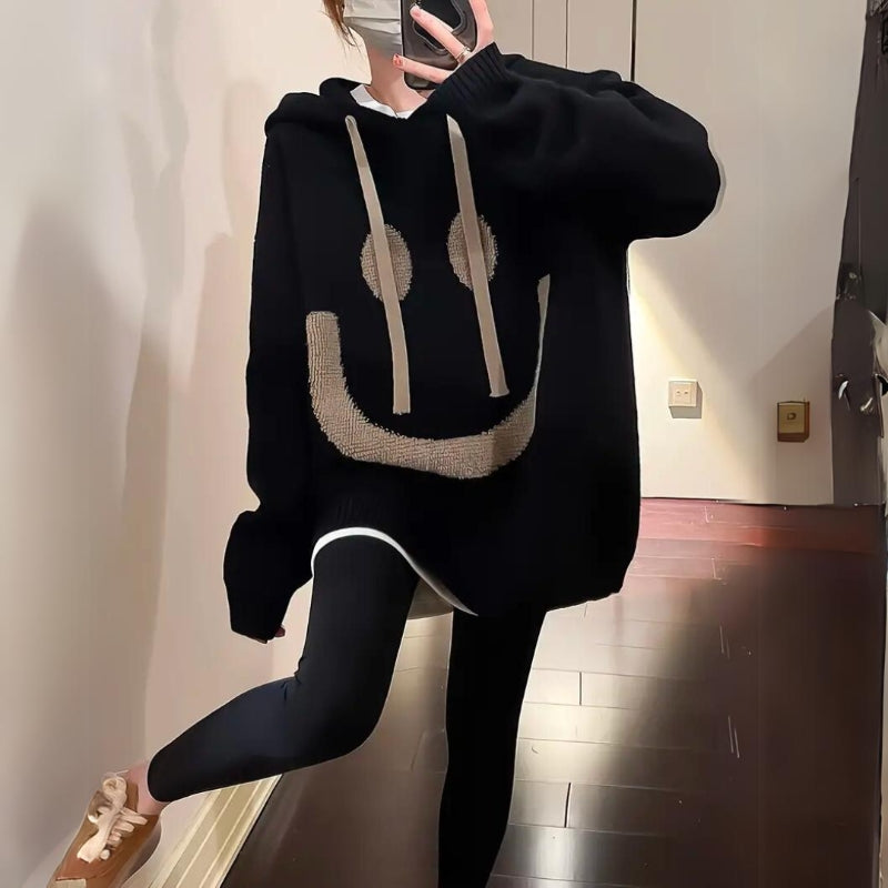 Hannah - Felpa oversize a manica lunga con cappuccio regolabile