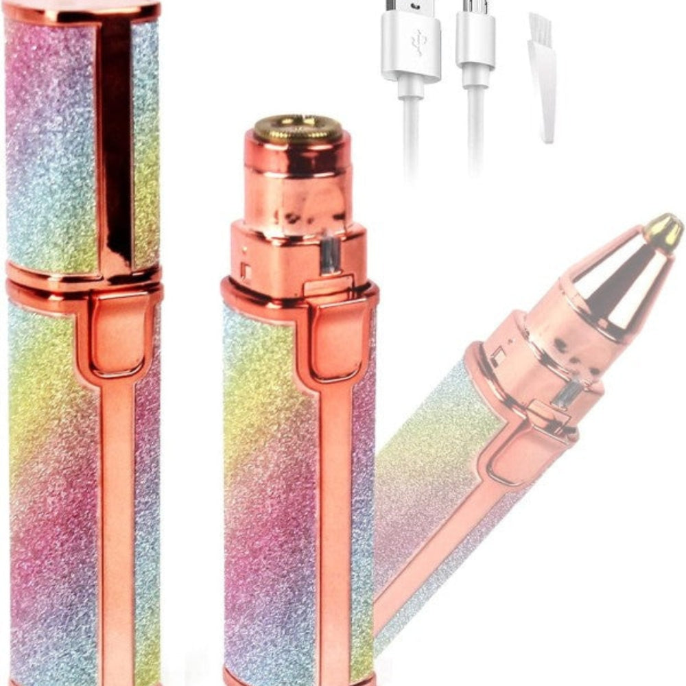 GlowTrim - 2-in-1 gezichtshaarverwijderaar met compacte beautytool voor een gladde huid en nauwkeurige wenkbrauwvormgeving