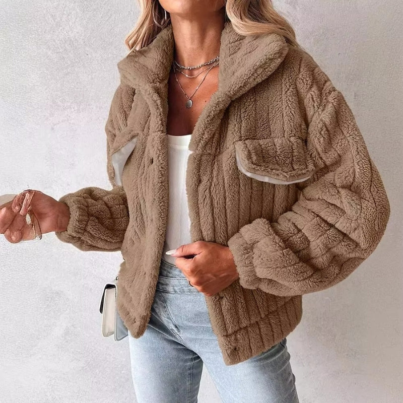 Rylee – Long Sleeve Jacket with Buttons and Chest Pockets
