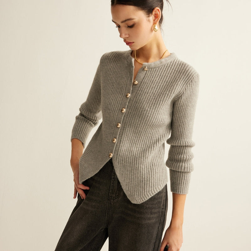 Maeve – Cardigan cu gât rotund, nasturi și mâneci lungi