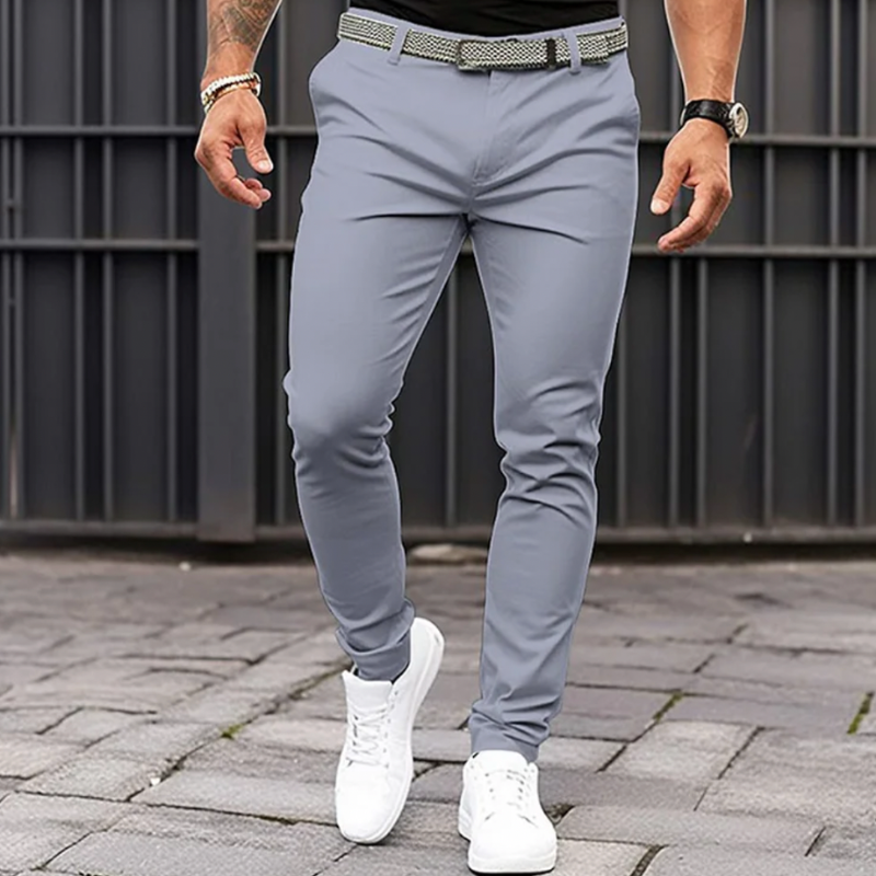 Pantaloni casual bărbătești slim fit cu buzunare laterale