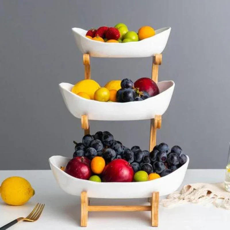 HoldNest – Modern Fruit Bowl with Removable Multi-layer Trays
