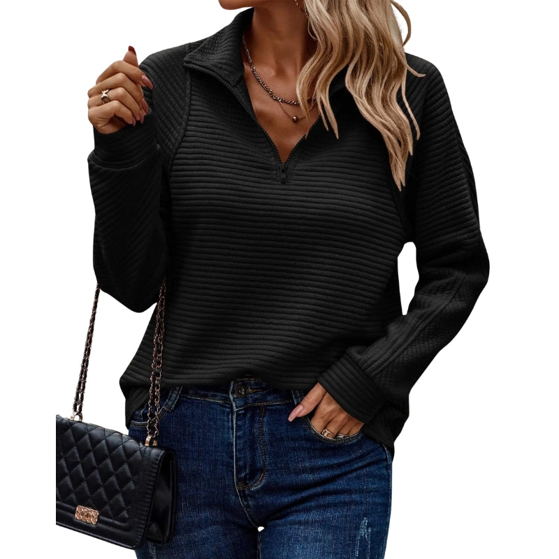 Marissa – Sweatshirt with half zipper and long sleeves