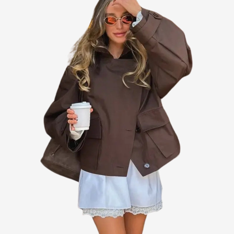 Amelia – Long Sleeve Jacket with Pockets and Loose Fit
