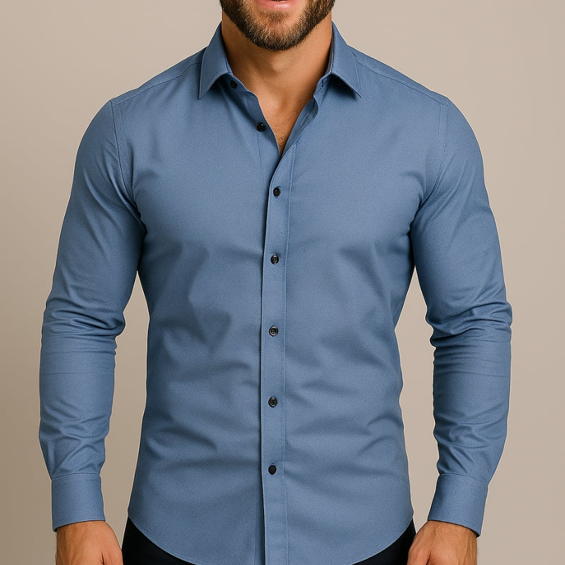 Men’s Slim Fit Long Sleeve Button-Down Shirt