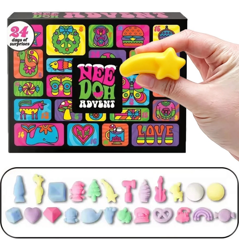 Calendrier de l'Avent NeedohAdvent de 24 jours avec jouets à presser et divers jouets antistress souples