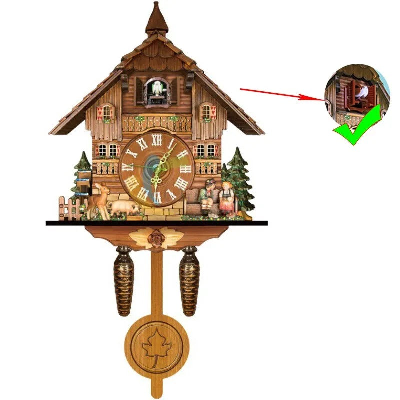 EchoNest – Klassieke wandklok met charmante uurlijkse koekoek en gedetailleerd design