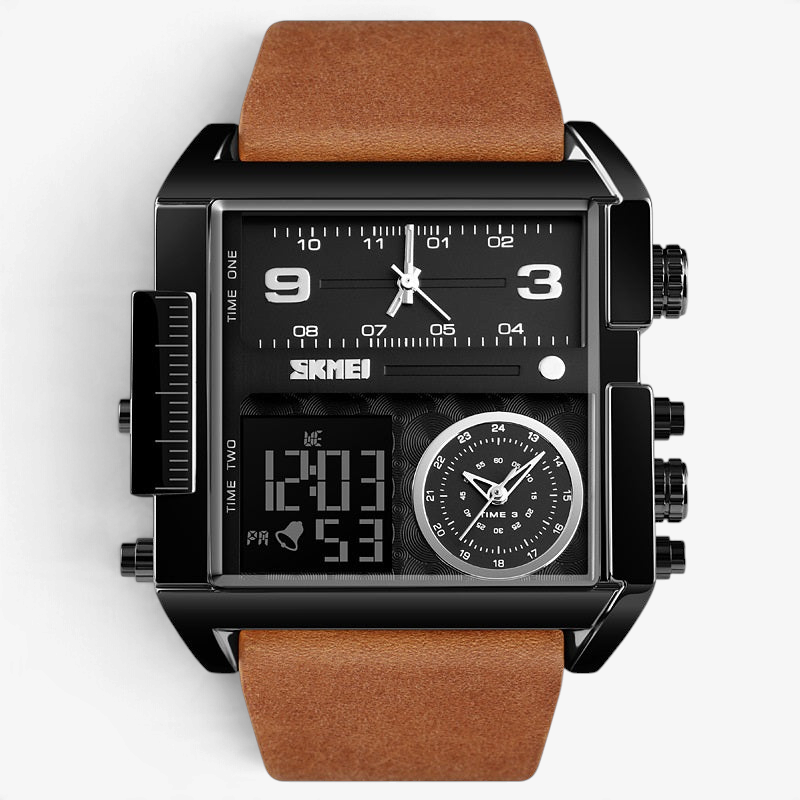 ChronoTwin - Reloj de doble movimiento con esfera extragrande de 50mm