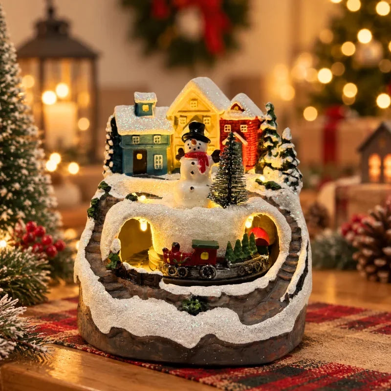 WinterGlow - Villaggio natalizio in miniatura con illuminazione LED