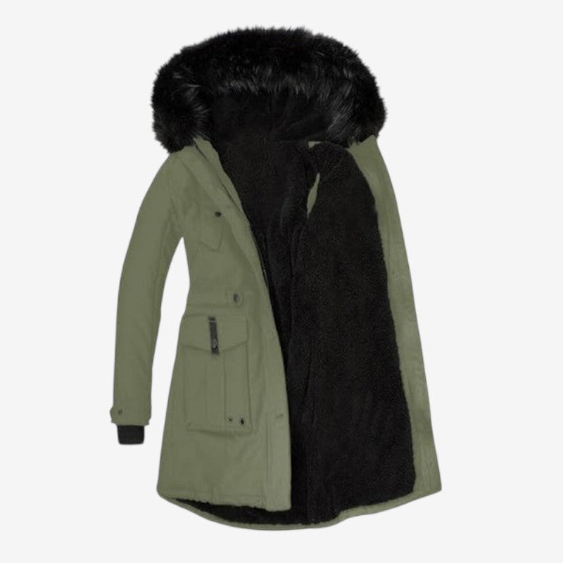 Julia – Manteau à manches longues, capuche réglable et plusieurs poches