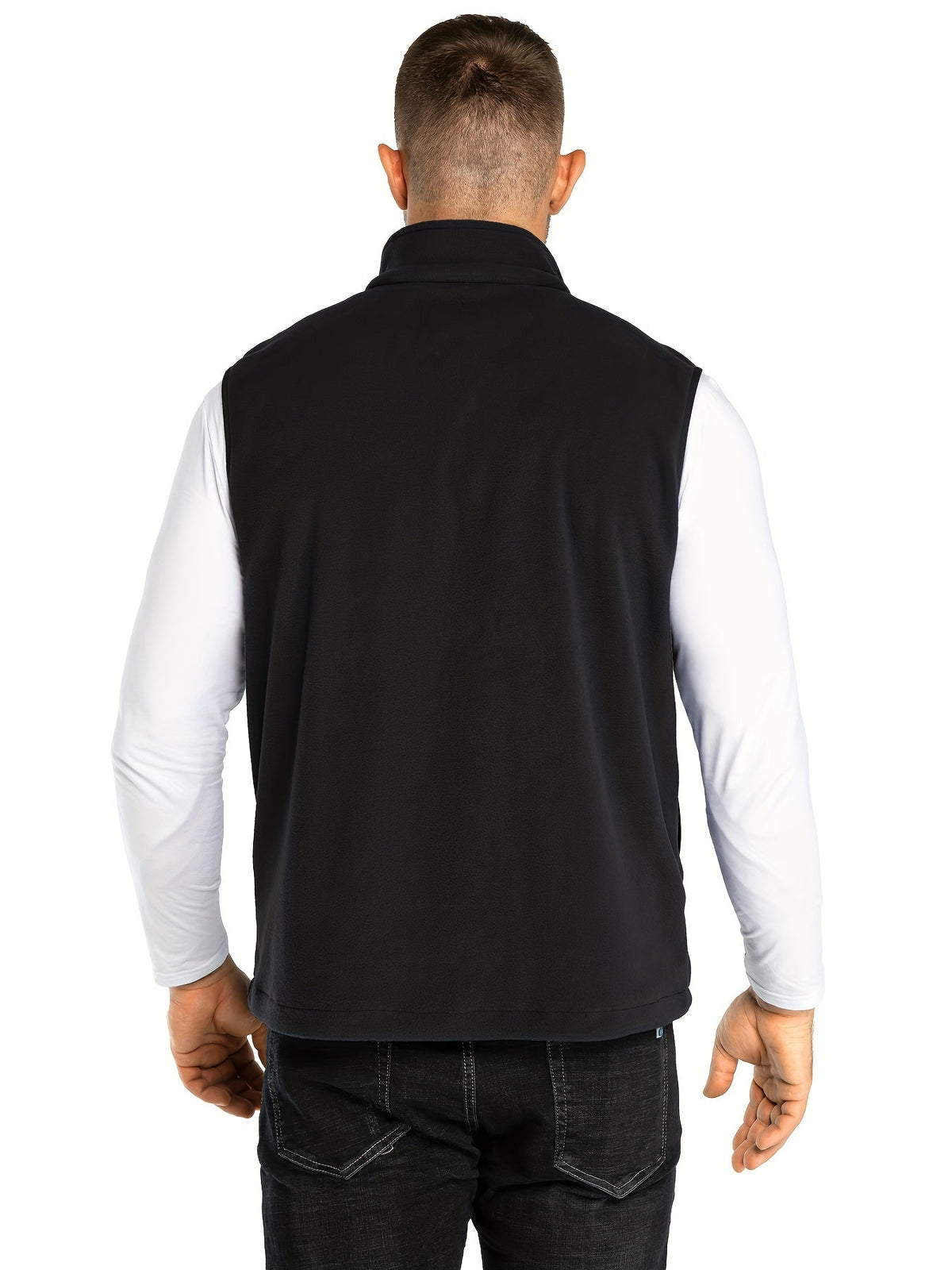 Chaleco polar ZipFleece sin mangas, con cierre de cremallera completa y cuello alto