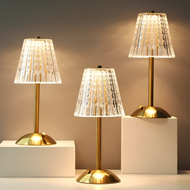 Crystelle - Lampada da tavolo in cristallo con controllo touch