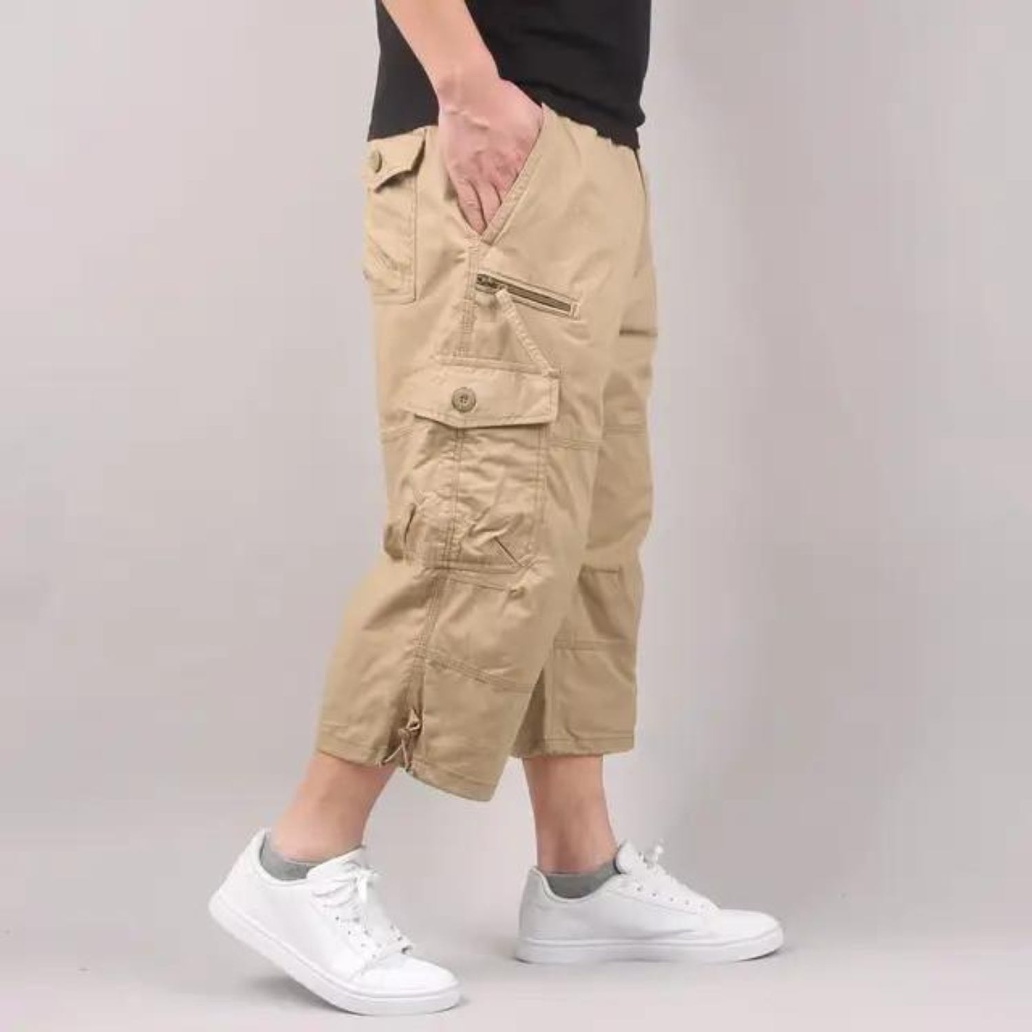 Adrian - Shorts cargo lunghi e rilassati con comfort traspirante e tasche funzionali