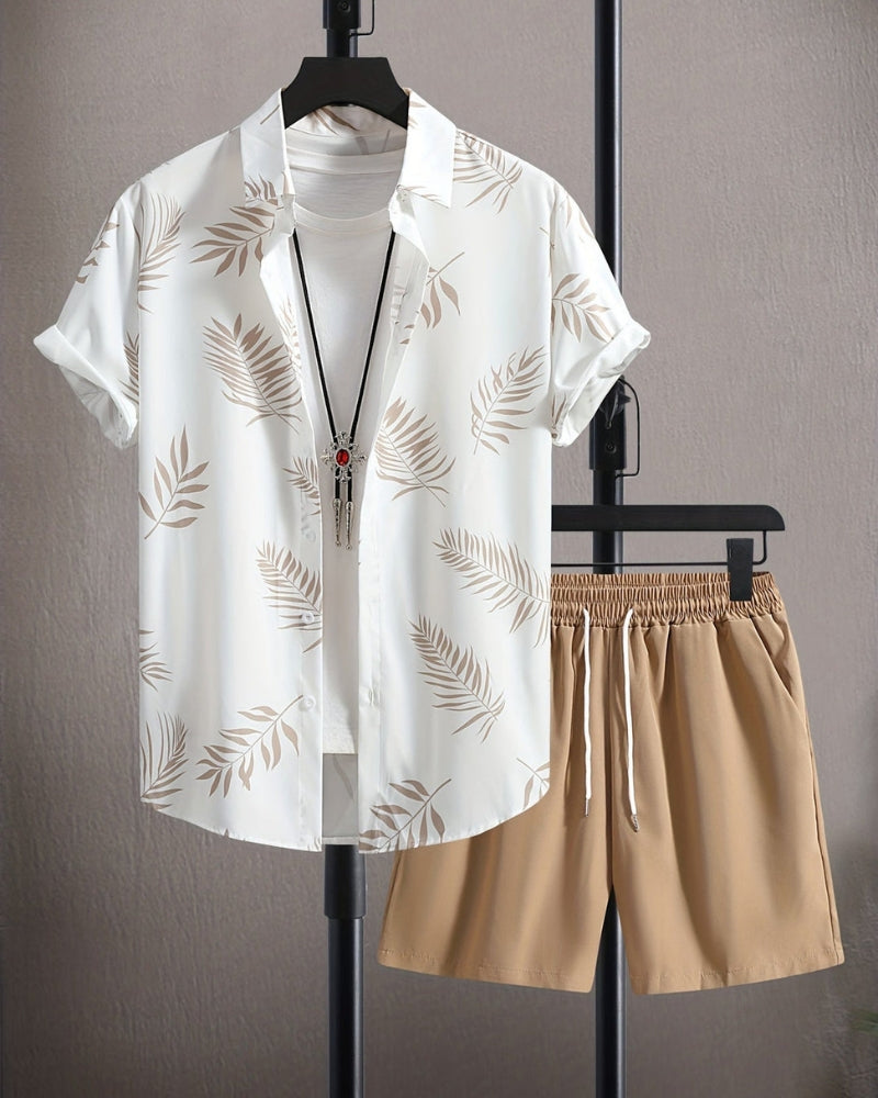 Logan – Stylish two-piece set with floral shirt and comfortable shorts