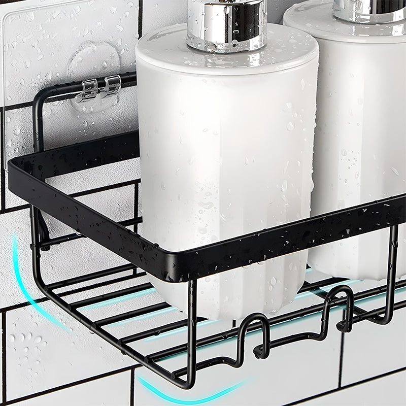 ZenSpace – Stainless Steel Wall Shelf with Minimalist Design and Hooks (Set of 2)