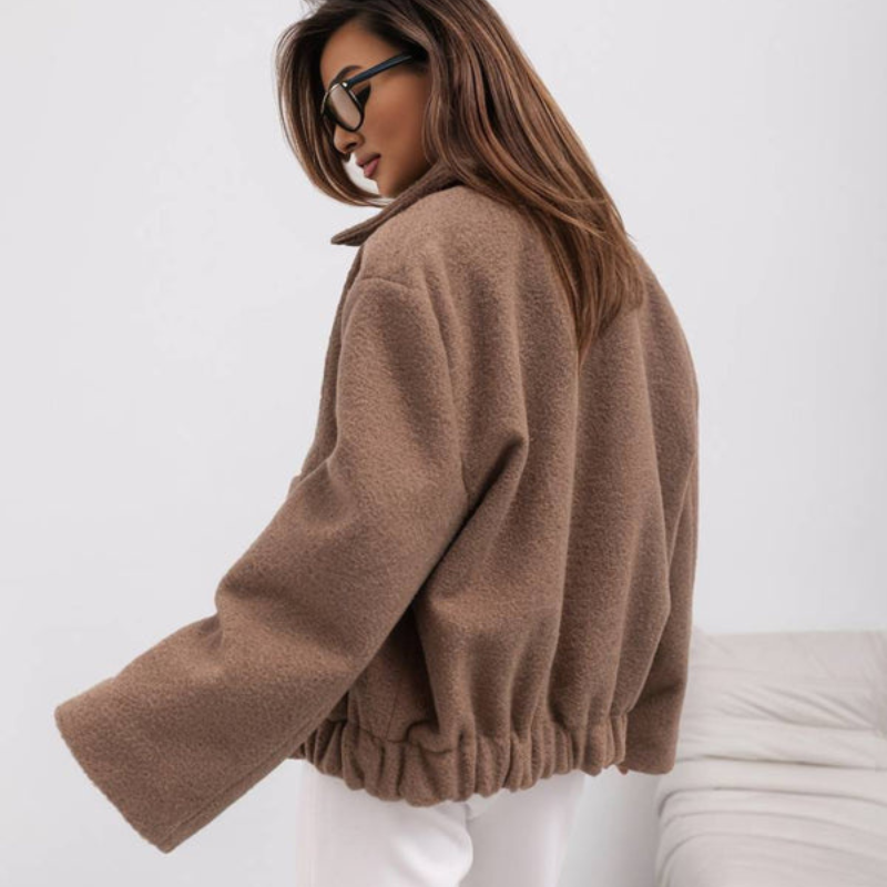 Addison - Long sleeve coat with turn down collar