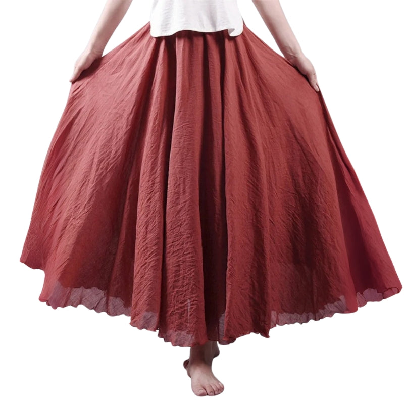 Mireille – Jupe maxi légère à taille haute