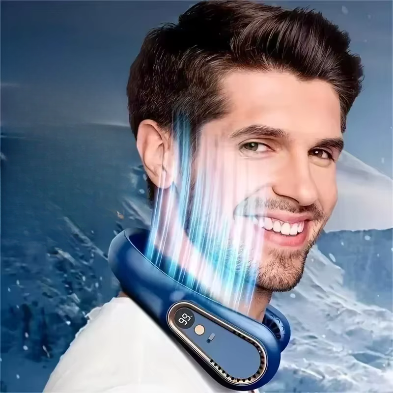 Ventilateur de cou portable avec affichage numérique