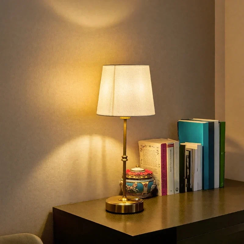 Brushedora - Lampada da tavolo senza fili con base in metallo spazzolato