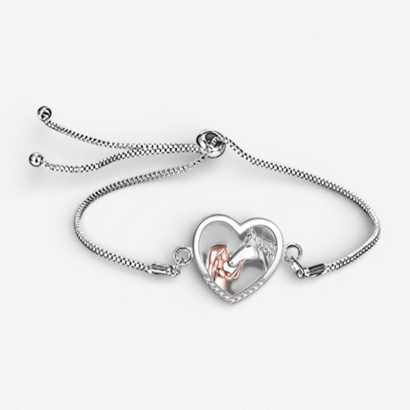 Mother’s Day Gift | Heart Pendant Necklace with Horse's Head