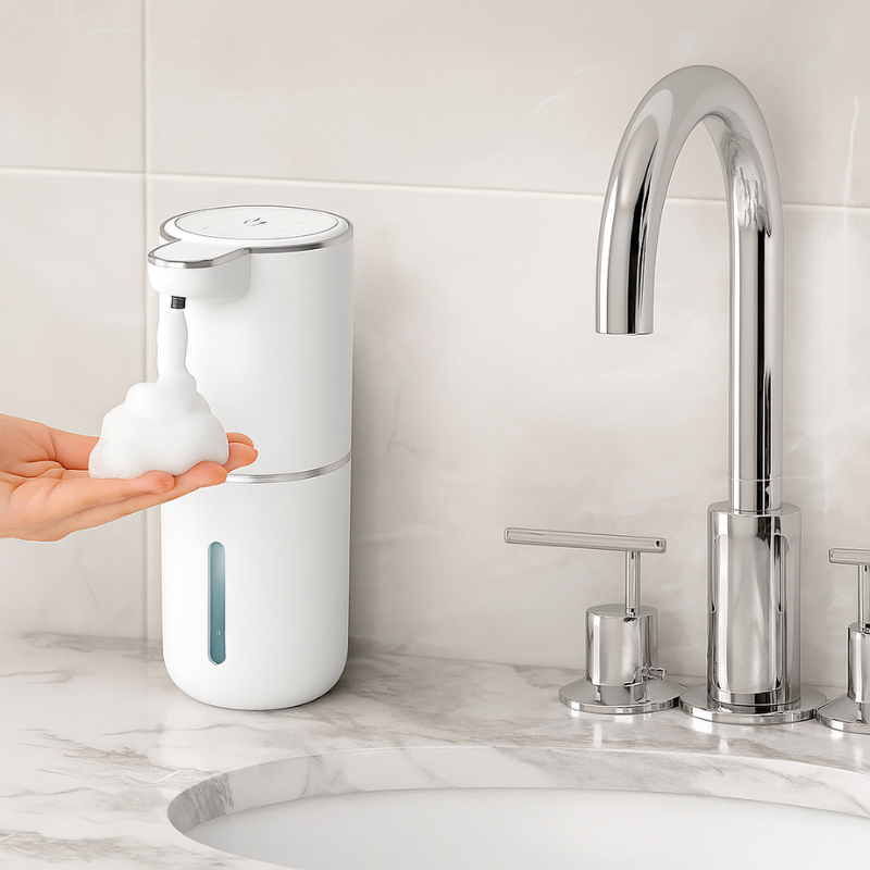 PureMist - Dispenser di sapone senza contatto con pompa sensore ricaricabile USB