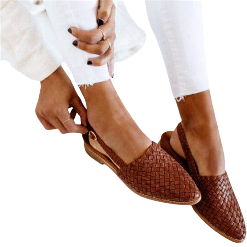 Elena – Pantofi slingback slip-on cu design texturat împletit