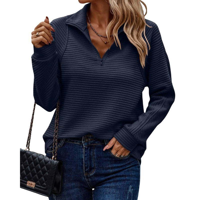 Marissa – Sweatshirt with half zipper and long sleeves