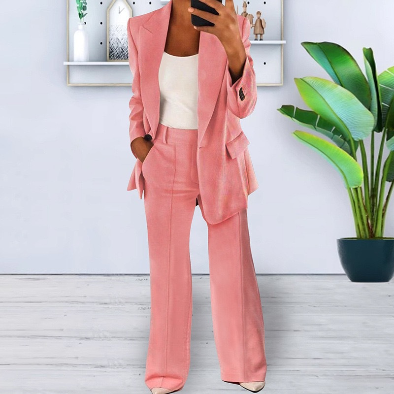 Completo Donna con Blazer Monopetto e Pantaloni Coordinati