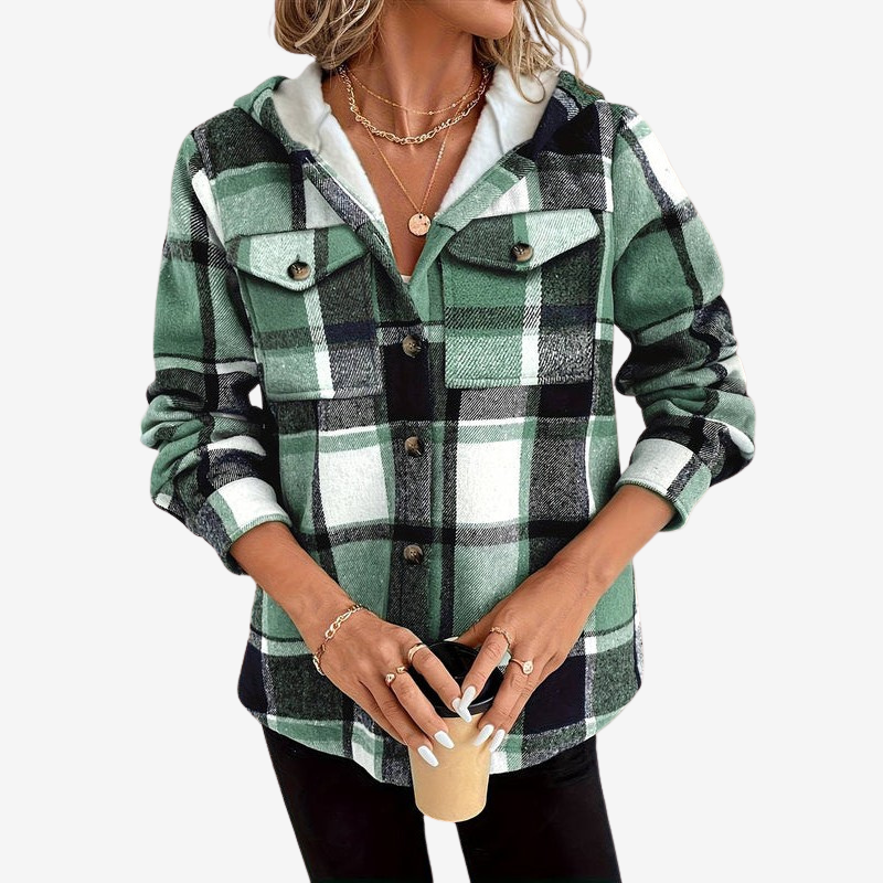Brooklyn - Manteau à manches longues avec capuche et fermeture à boutons