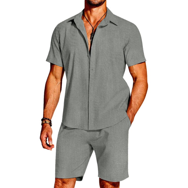 Jacob - Ensemble Décontracté Deux Pièces avec Shorts et Chemise à Manches Courtes