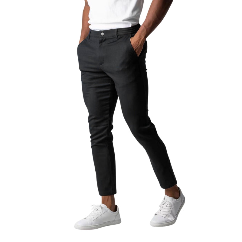 Max – Slim Fit Pants with Elastic Waistband and Practical Pockets
