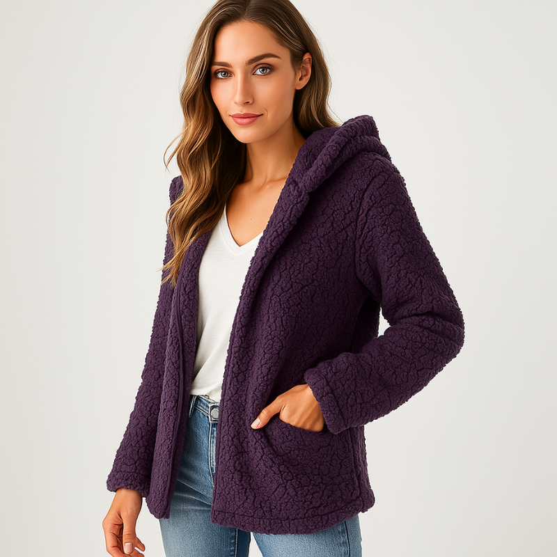 Lysetta - Manteau à capuche et manches longues avec fermeture éclair