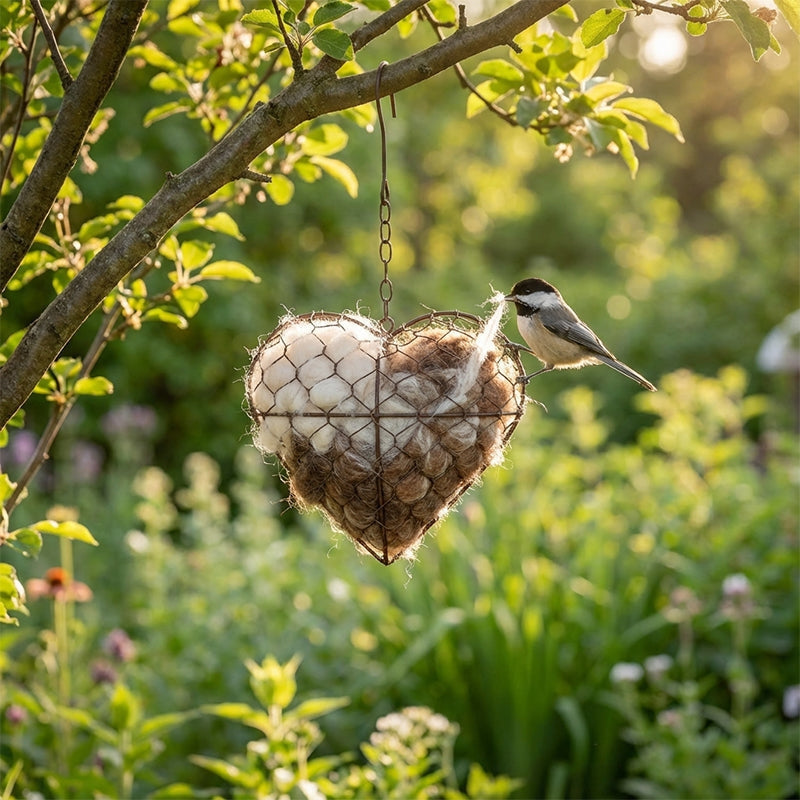 Handcrafted Heart Bird Nest Garden Decoration