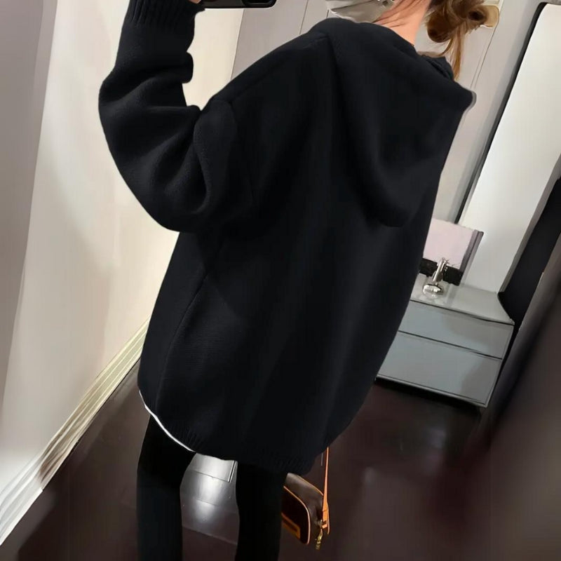 Hannah - Felpa oversize a manica lunga con cappuccio regolabile
