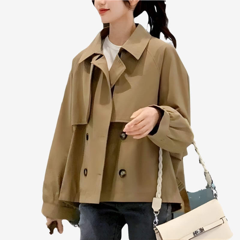 Annabelle - Trench coat a maniche lunghe con chiusura frontale a bottoni