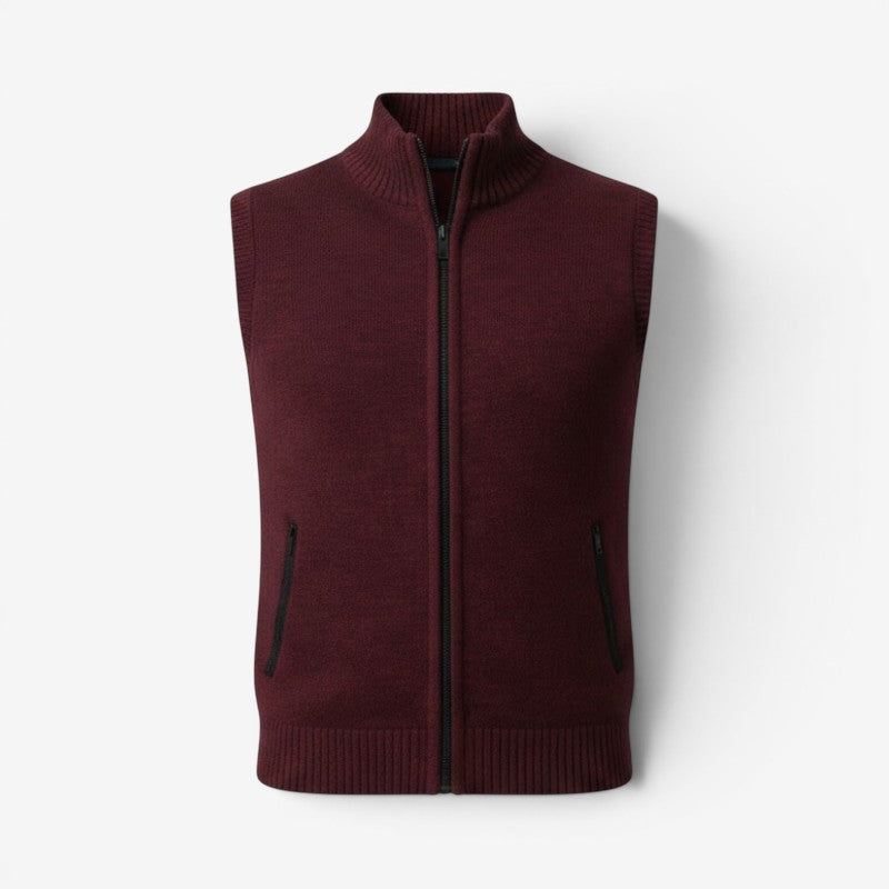Gilet da uomo senza maniche con collo alla coreana e cerniera