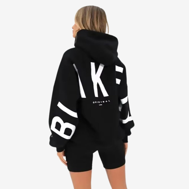 Lily - Oversize’owa bluza z kapturem i długim rękawem z prążkowanym wzorem