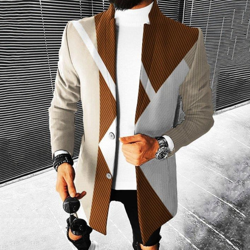 Milan - Long sleeve mid-length jacket with stand collar